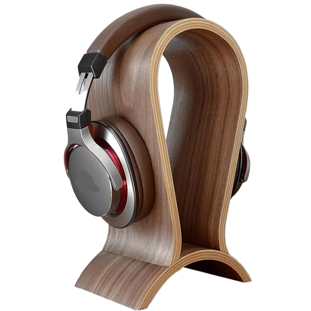 MRKU Support pour Casque Audio, Crochet de Suspension, Bureau, en Bois Massif de Noyer, pour PC Gaming et écouteurs.